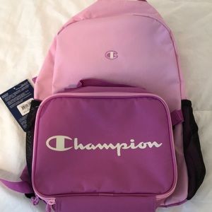 Champion backpack w/ detachable lunchbox
